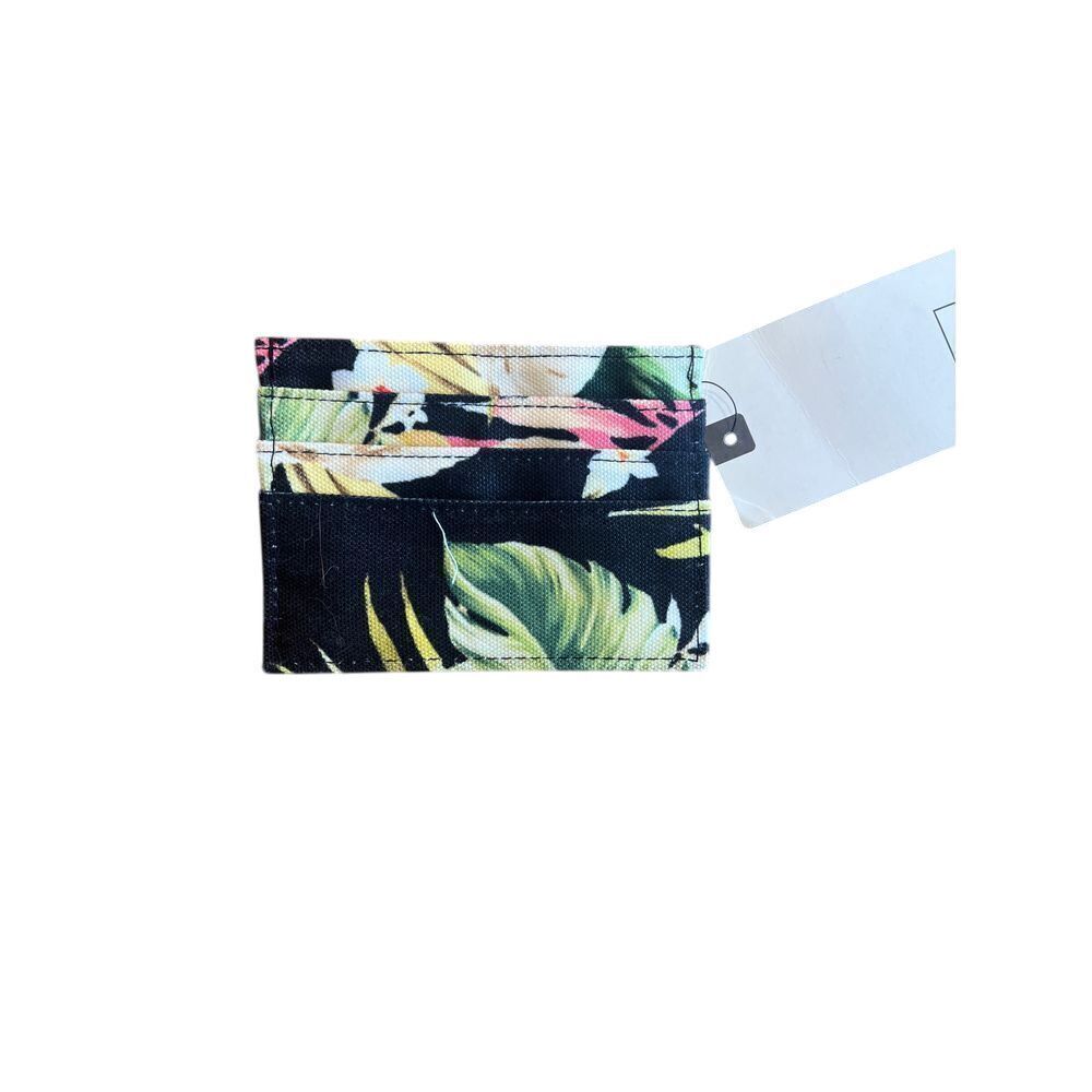 Rip Curl Tropical‎ Floral Card Holder Wallet Black Hawaiian Print Mini Wallet